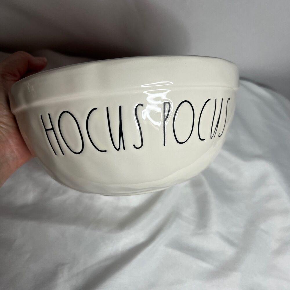 Rae Dunn "Hocus Pocus" White and Orange Ceramic Bowl Artisan Collection